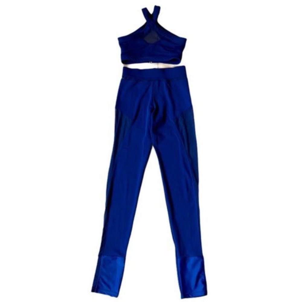 Dance Costume Blue Unitard 2 Piece LA Designs Size AM
